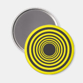 Hypnotisch geel op zwarte cirkels magneet (Voorkant / Achterkant)