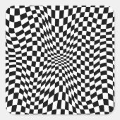 Hypnotisch geruit patroon vierkante sticker (Voorkant)