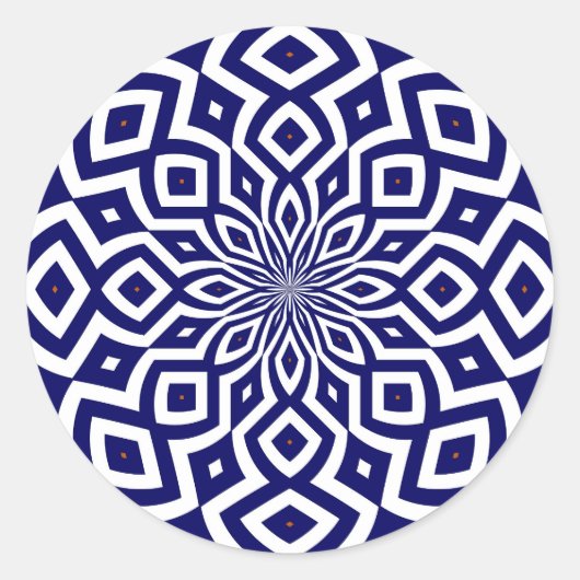 Hypnotisch kronkelpatroon ronde sticker (Voorkant)