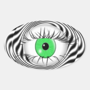 HYPNOTISCH OOG - HYPNOTIST OVALE STICKER