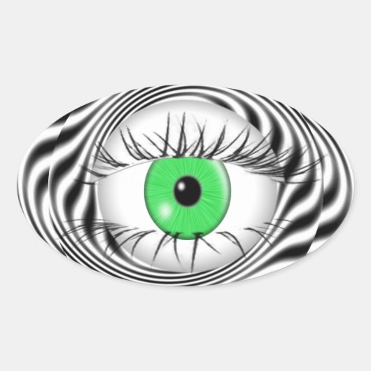 HYPNOTISCH OOG - HYPNOTIST OVALE STICKER (Voorkant)