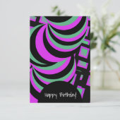 Hypnotisch Paars Groen Fijne verjaardag Elke keer Kaart (Staand voorkant)