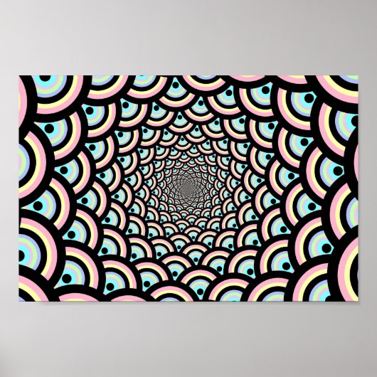 Hypnotisch psychedelisch boogpatroon poster (Voorkant)