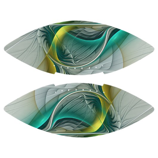 Hypnotische Abstracte Golden Turquoise Blauwgroen American Football (Panelen)