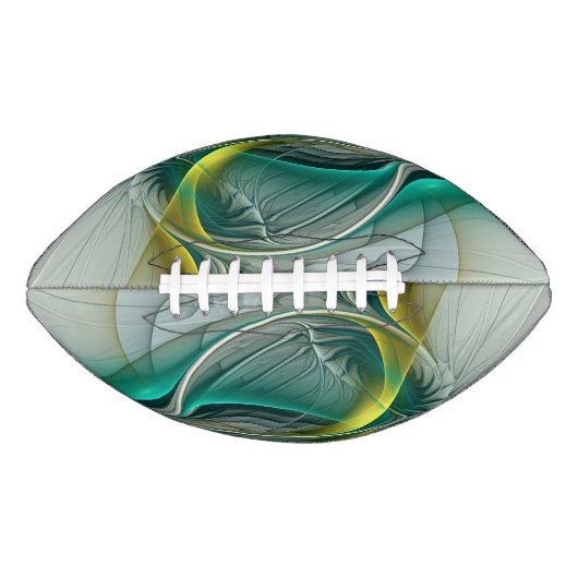 Hypnotische Abstracte Golden Turquoise Blauwgroen  American Football (Voorkant)