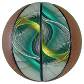 Hypnotische Abstracte Golden Turquoise Blauwgroen  Basketbal (Verticaal)