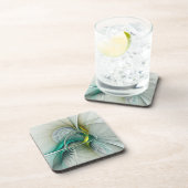 Hypnotische Abstracte Golden Turquoise Blauwgroen  Bier Onderzetter (Rechterzijde)