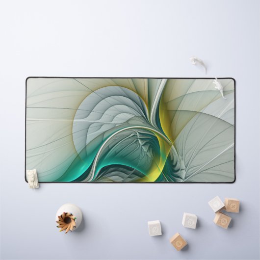 Hypnotische Abstracte Golden Turquoise Blauwgroen  Bureaumat (Kindertafel)