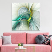 Hypnotische Abstracte Golden Turquoise Blauwgroen  Canvas Afdruk (Insitu (Woonkamer))