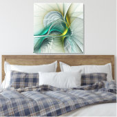Hypnotische Abstracte Golden Turquoise Blauwgroen  Canvas Afdruk (Insitu (Slaapkamer))