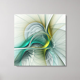 Hypnotische Abstracte Golden Turquoise Blauwgroen  Canvas Afdruk