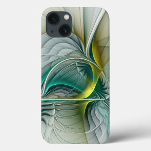 Hypnotische Abstracte Golden Turquoise Blauwgroen iPhone 13 Hoesje