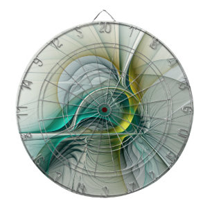 Hypnotische Abstracte Golden Turquoise Blauwgroen Dartbord