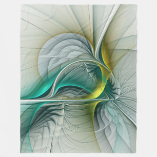 Hypnotische Abstracte Golden Turquoise Blauwgroen Fleece Deken