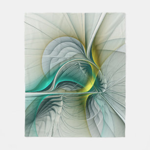 Hypnotische Abstracte Golden Turquoise Blauwgroen Fleece Deken