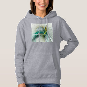 Hypnotische Abstracte Golden Turquoise Blauwgroen  Hoodie