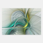 Hypnotische Abstracte Golden Turquoise Blauwgroen Inpakpapier Vel (Voorkant)