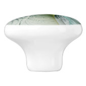 Hypnotische Abstracte Golden Turquoise Blauwgroen  Keramische Knop (Zijkant)