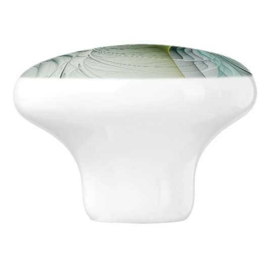 Hypnotische Abstracte Golden Turquoise Blauwgroen  Keramische Knop (Zijkant)