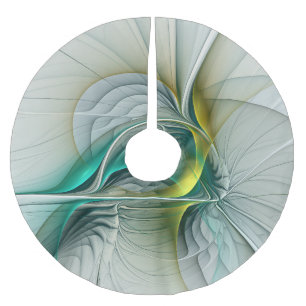 Hypnotische Abstracte Golden Turquoise Blauwgroen  Kerstboom Rok