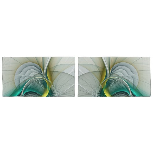 Hypnotische Abstracte Golden Turquoise Blauwgroen Kussensloop (Voorkant-Set)
