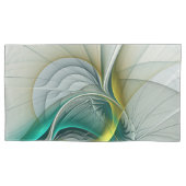 Hypnotische Abstracte Golden Turquoise Blauwgroen Kussensloop (Voorkant-Links)