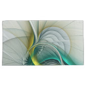 Hypnotische Abstracte Golden Turquoise Blauwgroen Kussensloop (Voorkant-Rechts)