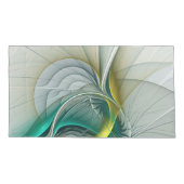 Hypnotische Abstracte Golden Turquoise Blauwgroen Kussensloop (Achterkant-Links)