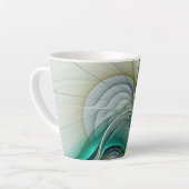 Hypnotische Abstracte Golden Turquoise Blauwgroen  Latte Mok (Linkerhoek)