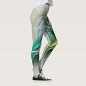 Hypnotische Abstracte Golden Turquoise Blauwgroen  Leggings (Rechts)