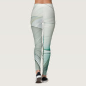 Hypnotische Abstracte Golden Turquoise Blauwgroen  Leggings (Achterkant)