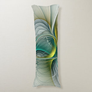 Hypnotische Abstracte Golden Turquoise Blauwgroen Lichaamskussen