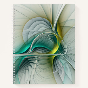 Hypnotische Abstracte Golden Turquoise Blauwgroen  Notitieboek