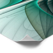 Hypnotische Abstracte Golden Turquoise Blauwgroen Poster (Hoek)