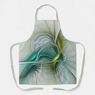 Hypnotische Abstracte Golden Turquoise Blauwgroen Schort