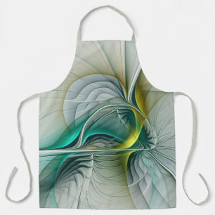 Hypnotische Abstracte Golden Turquoise Blauwgroen Schort