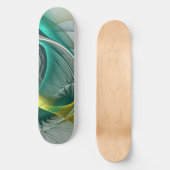 Hypnotische Abstracte Golden Turquoise Blauwgroen  Skateboard (Voorkant)