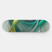 Hypnotische Abstracte Golden Turquoise Blauwgroen  Skateboard (Horizontaal)