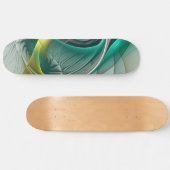 Hypnotische Abstracte Golden Turquoise Blauwgroen  Skateboard (Horizontaal)