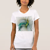 Hypnotische Abstracte Golden Turquoise Blauwgroen  T-shirt (Voorkant)