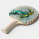 Hypnotische Abstracte Golden Turquoise Blauwgroen  Tafeltennisbatje (Voorkant Gekanteld)