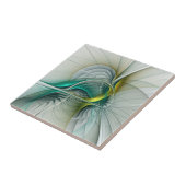 Hypnotische Abstracte Golden Turquoise Blauwgroen  Tegeltje (Zijkant)