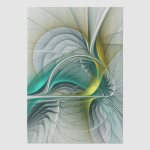 Hypnotische Abstracte Gouden Turquoise Teal Fracta Tissuepapier