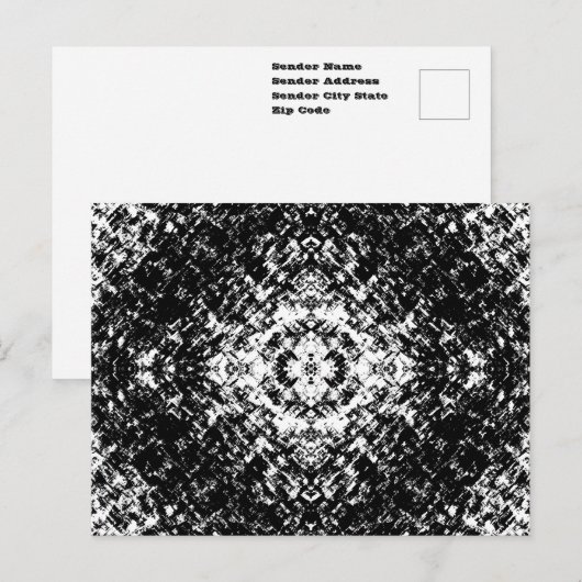 Hypnotische Abstracte Zwart-Wit Moderne Kunst Briefkaart (Voorkant / Achterkant)