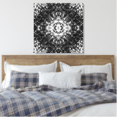 Hypnotische Abstracte Zwarte En Witte Moderne Kuns Canvas Afdruk (Insitu (Slaapkamer))
