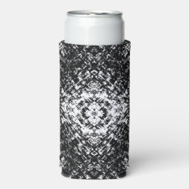 Hypnotische Abstracte Zwarte En Witte Moderne Kuns Seltzer Blikjeskoeler