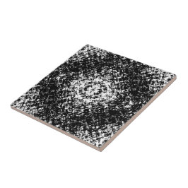 Hypnotische Abstracte Zwarte En Witte Moderne Kuns Tegeltje