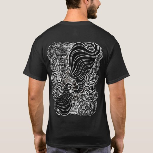 Hypnotische amorfe phantasmagoric Modern Abstract T-shirt (Achterkant)
