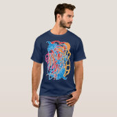 Hypnotische amorfe phantasmagoric moderne groovy t-shirt (Voorkant volledig)