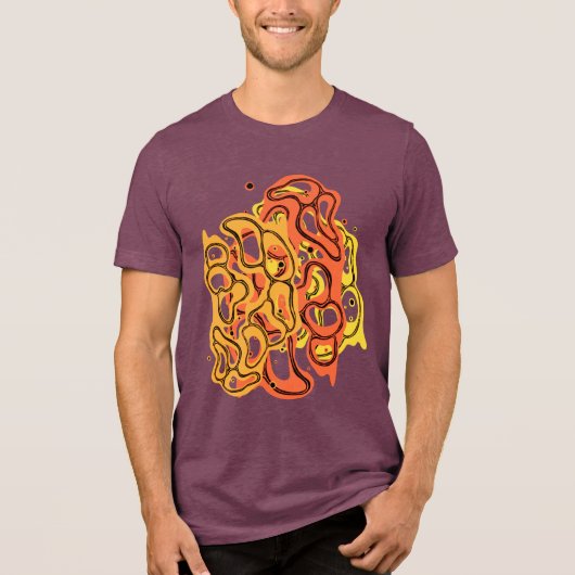 Hypnotische amorfe phantasmagoric moderne groovy Tri-Blend shirt (Voorkant)